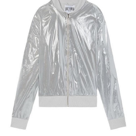 New Victoria Secret Anorak Full Zip Jacket Silver - Picture 4 of 5